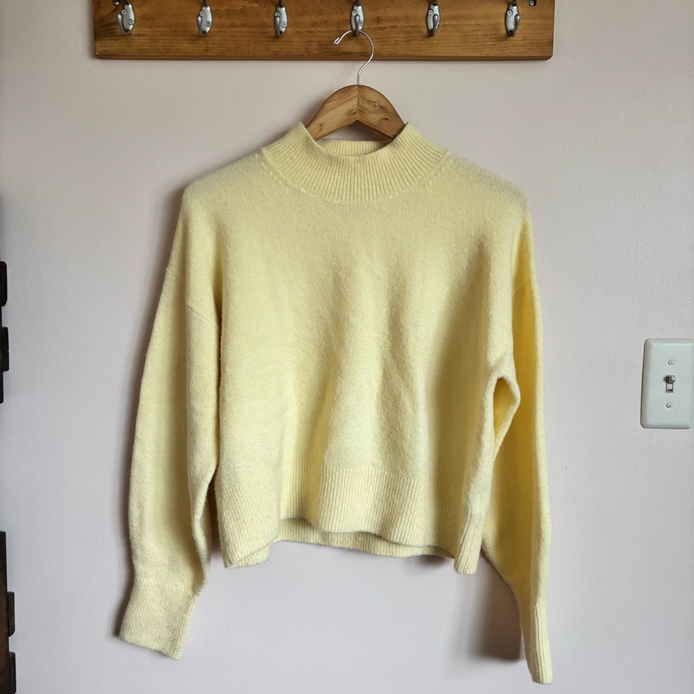 & Other Stories Mock Neck Yellow Sweater